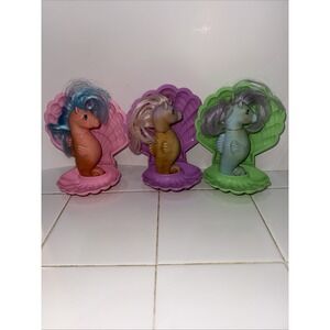 Set Of 3 TLC G1 My Little Sea Ponies W/shells VTG